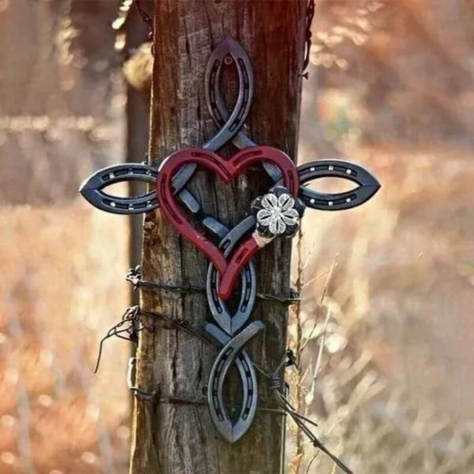 🔥Last Day 50% OFF🔥Natural Horseshoe Cross with Heart