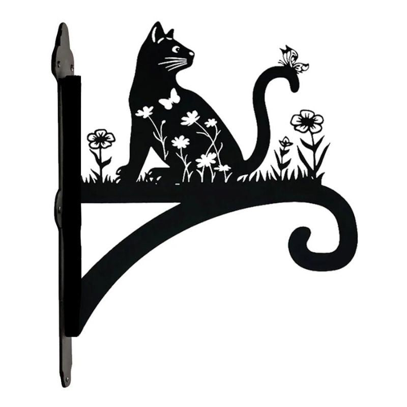 Cat And Flower Metal Hanging Bracket Plant Stand PS021