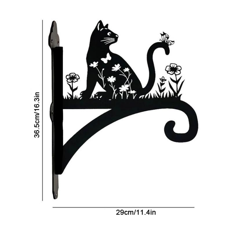 Cat And Flower Metal Hanging Bracket Plant Stand PS021