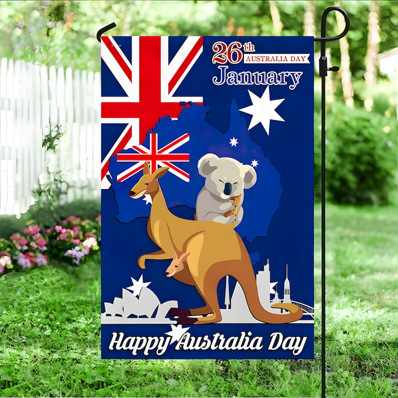 Happy Australia Day 26th January Flag