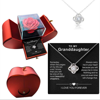 To My Dear Granddaughter - Interlocking Heart Necklace