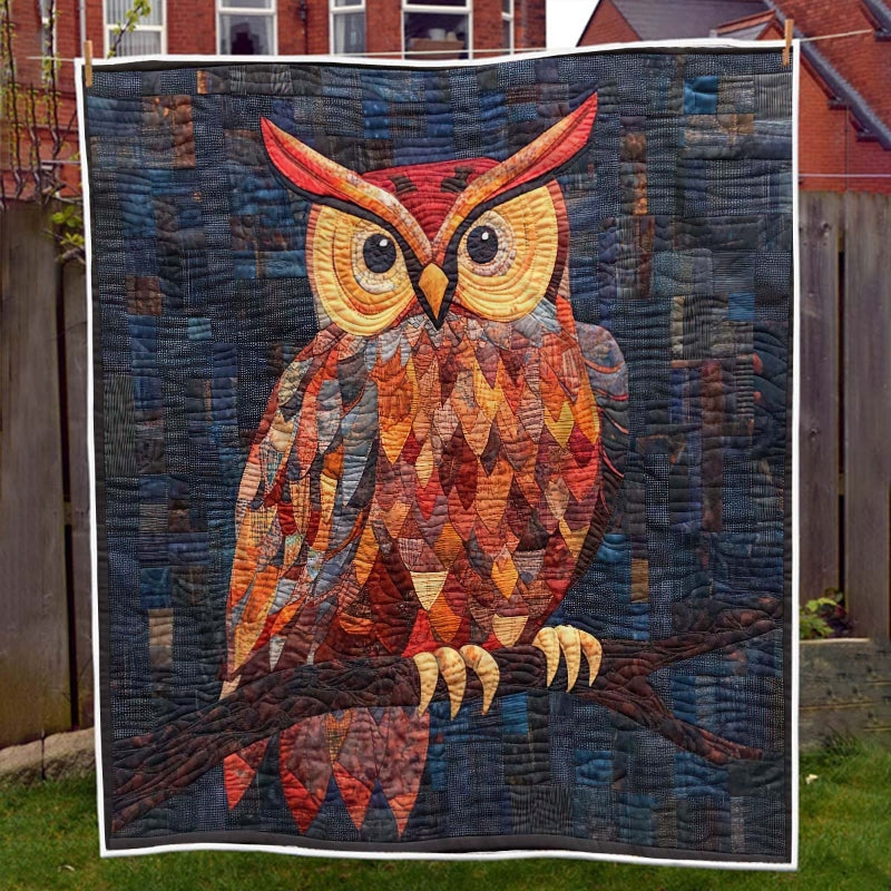 Vibrant Red Owl Blanket - H226 - Premium Blanket