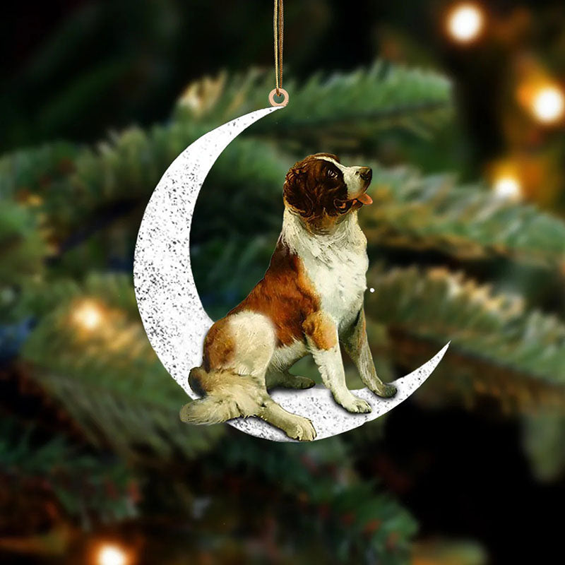 St Bernard Sit On The Moon Ornament MO078