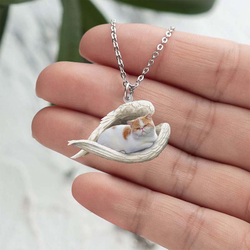 Exotic Shorthair Cat Sleeping Angel Stainless Steel Necklace SN182