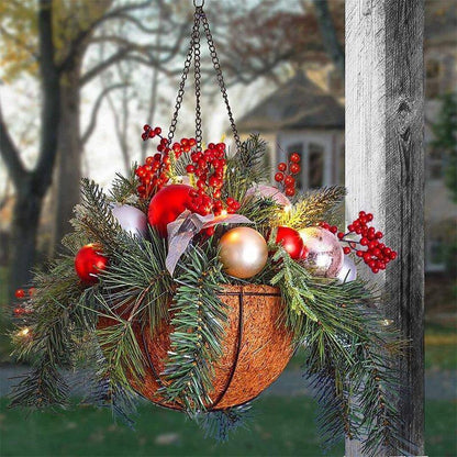 Pre-lit Artificial Christmas Hanging Basket（3 Types）