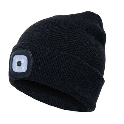 Unisex Winter Warm Knit Hat Head Torch Cap