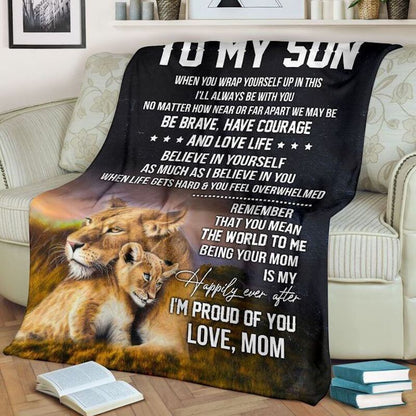 To My Son - From Mom - Lion A244 - Premium Blanket