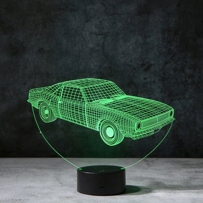 Old Muscle Car 3D Illusion Lamp