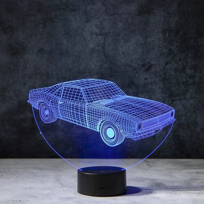 Old Muscle Car 3D Illusion Lamp