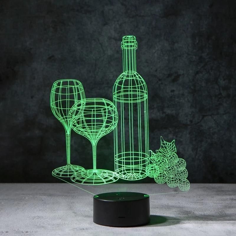 Wine 3D Illusion Lamp