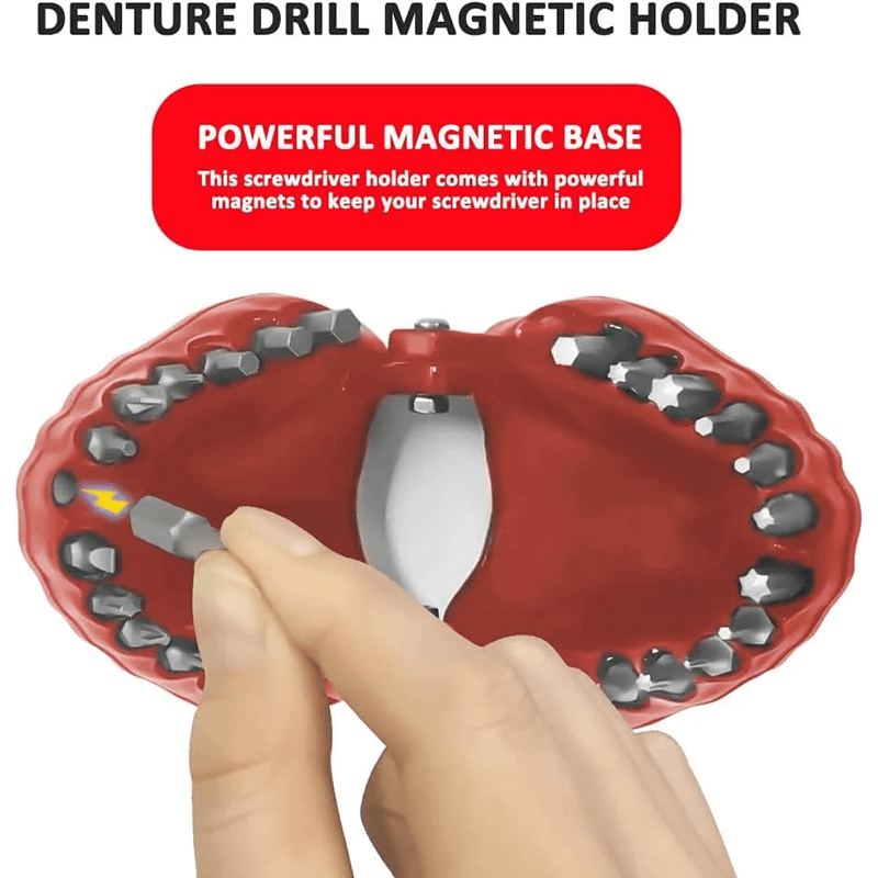 Denture Drill Bit Holder with 28 Bits Set