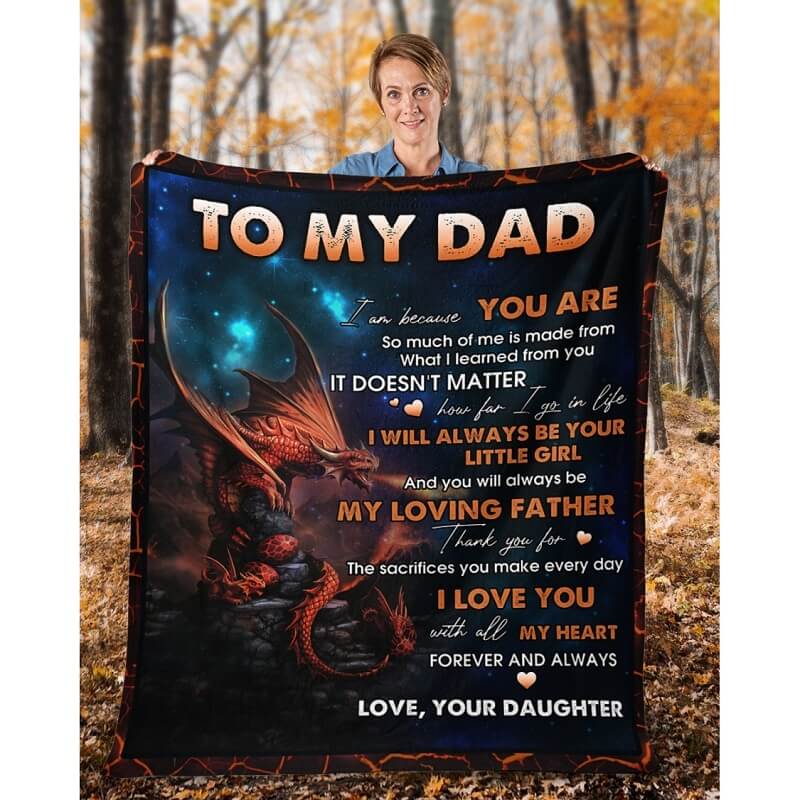 To My Dad - From Daughter - Dragon A313 - Premium Blanket