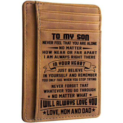 Mom&Dad To Son - No Matter What I Will Always Love You - Card Wallet