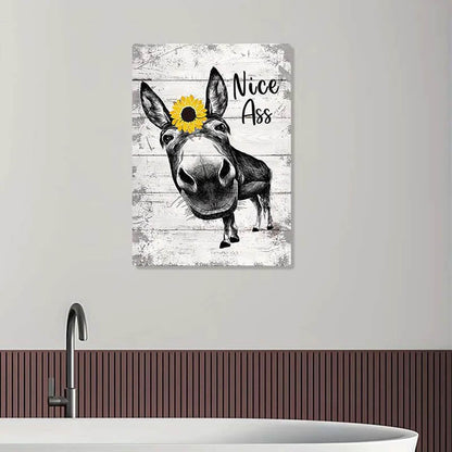 Funny Donkey Sunflower Metal Sign Unique Gifts For Home