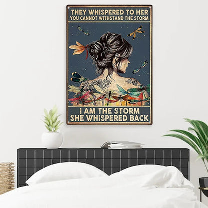 Vintage Metal Sign Print - Inspirational Quote Wall Art Decor for Home, Office, and Classroom - Butterflies Girl Design - Frameless