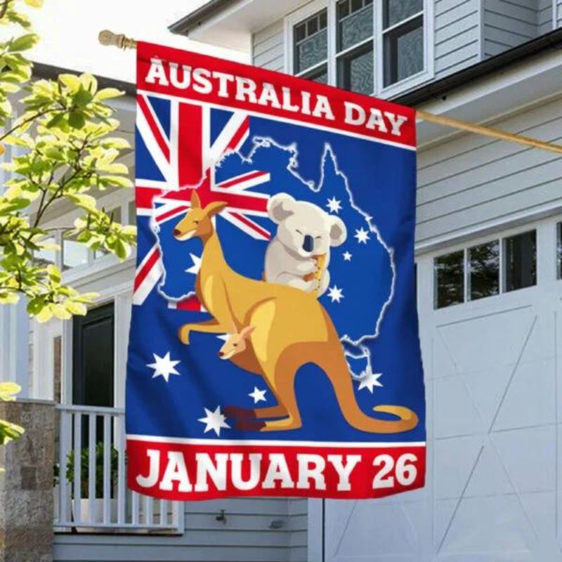 Happy Australia Day January 26 Flag