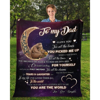 To My Dad - From Daughter - BearBlanket - A320 - Premium Blanket