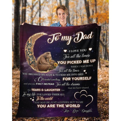 To My Dad - From Daughter - BearBlanket - A320 - Premium Blanket