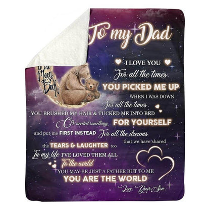 To My Dad - From Son - BearBlanket - A320 - Premium Blanket