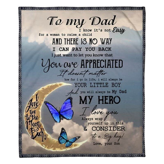 To My Dad - From Son - Butterfly A314 - Premium Blanket