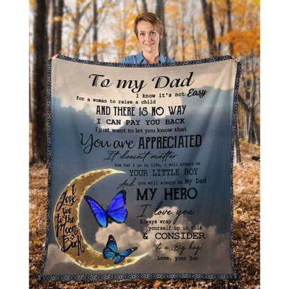 To My Dad - From Son - Butterfly A314 - Premium Blanket