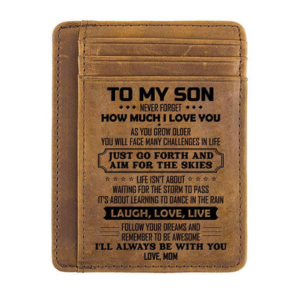 Mom To Son - Life Isn't About Waiting For The Storm To Pass - Card Wallet