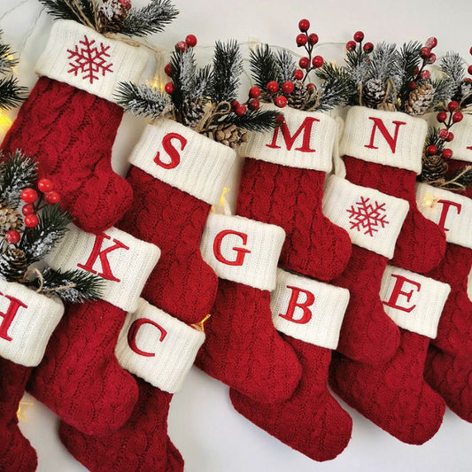 Red Knit Alphabet Christmas Stocking🔥Buy 2 Free Shipping🔥