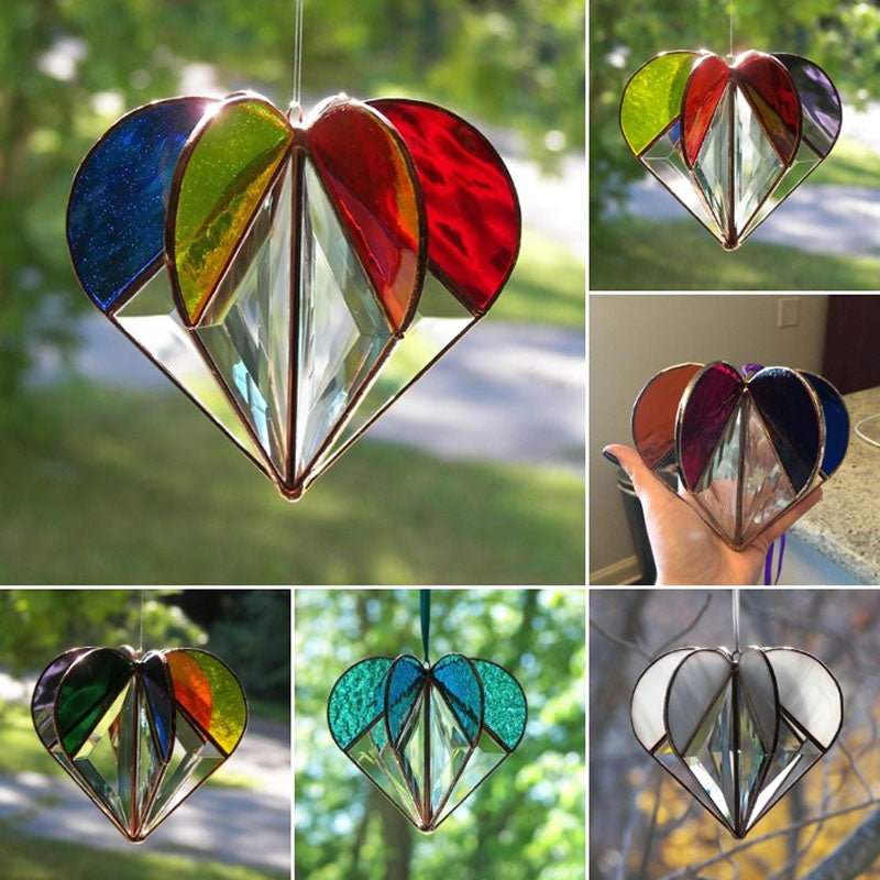 Handmade Stained Heart-shaped Suncatcher