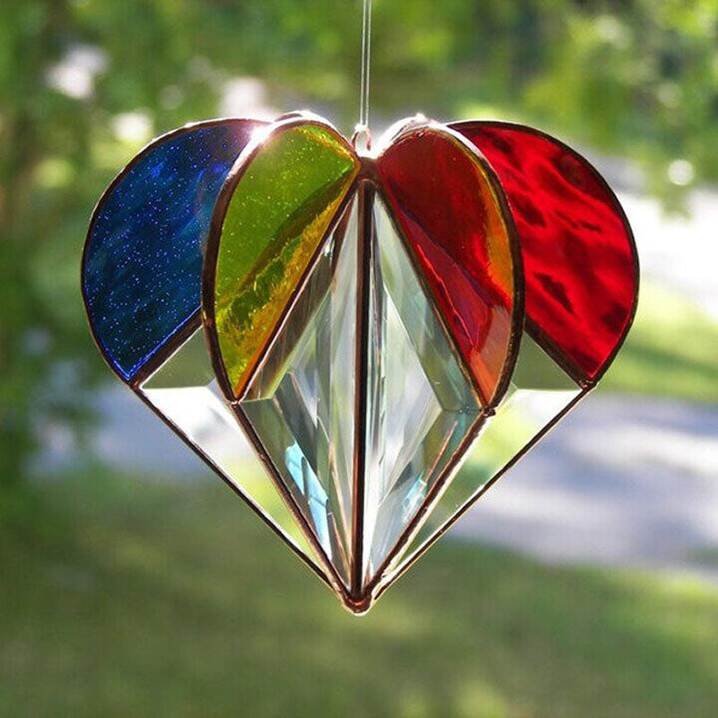 Handmade Stained Heart-shaped Suncatcher