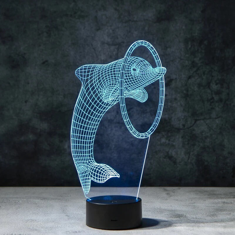 Dolphin 3D Illusion Lamp