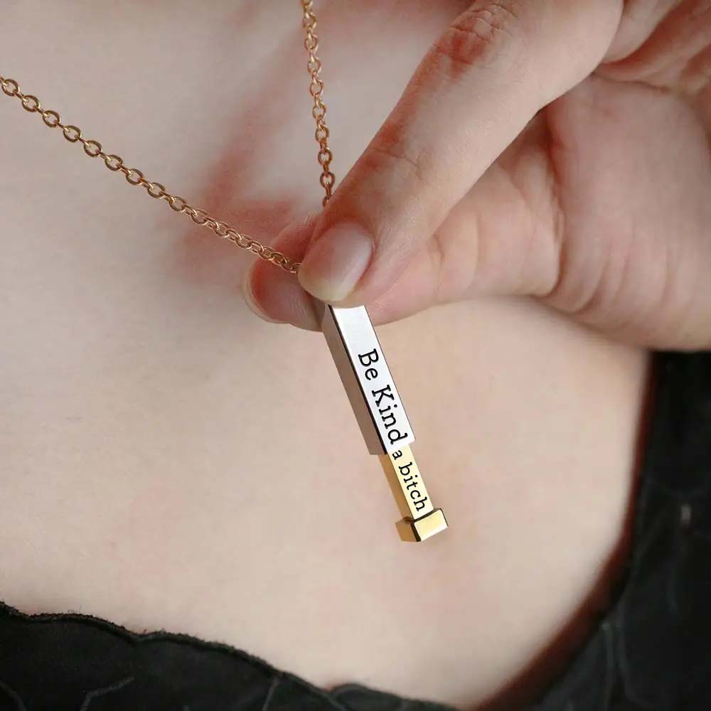 Be Kind...Of A Bi♥ch - Hidden Message Necklace