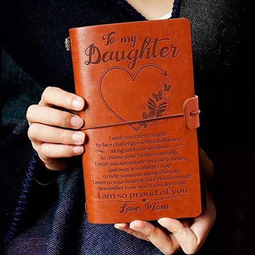 Mom To Daughter -I am So Proud of You - Engraved Leather Journal Notebook