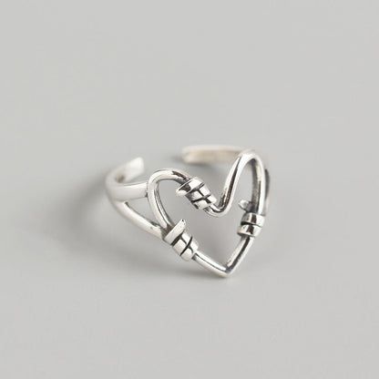 Sterling Silver Heart Wire Ring