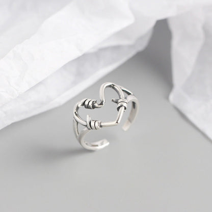 Sterling Silver Heart Wire Ring