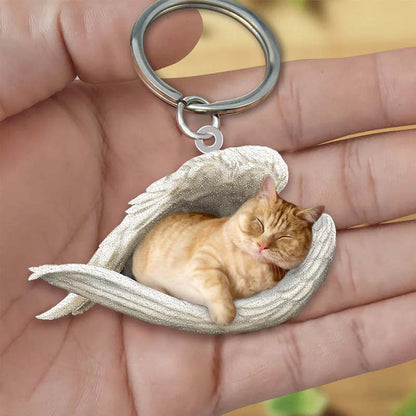 Sleeping Angel Acrylic Keychain Munchkin Cat SA163