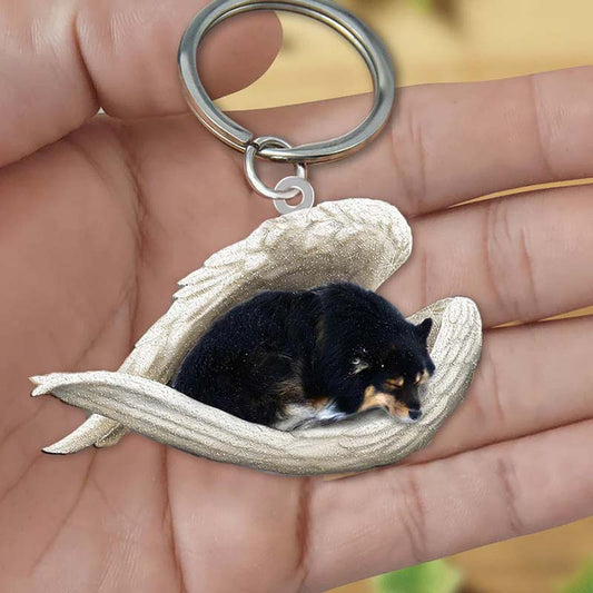 Sleeping Angel Acrylic Keychain Finnish Lapphund SA176