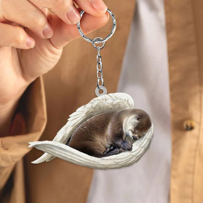 Sleeping Angel Acrylic Keychain Otter SA235