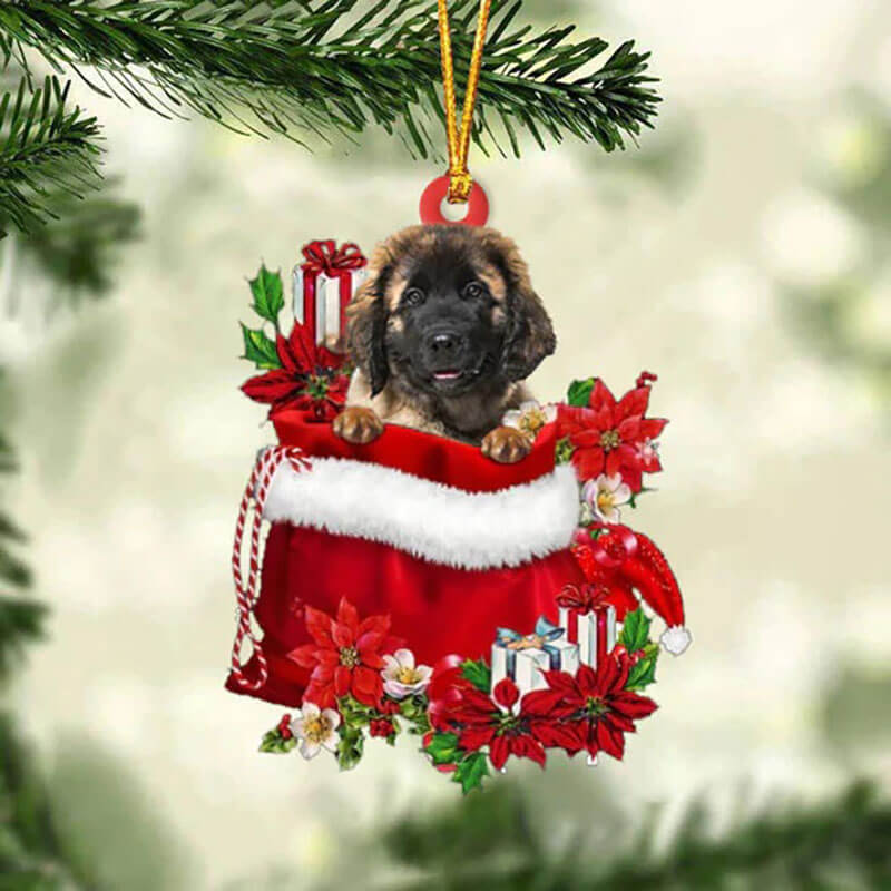 Leonberger In Gift Bag Christmas Ornament GB128