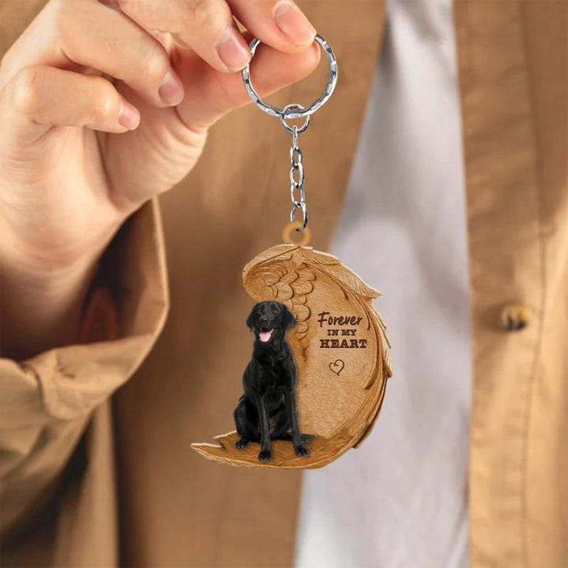 Black Labrador Retriever Forever In My Heart Acrylic Keychain FK004