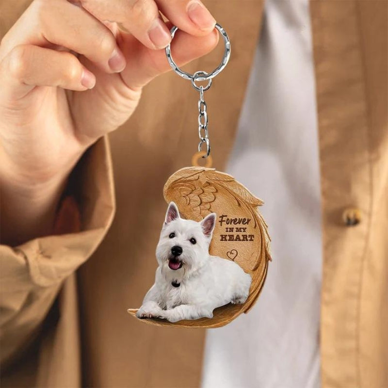 West Highland White Terrier Forever In My Heart Acrylic Keychain FK083