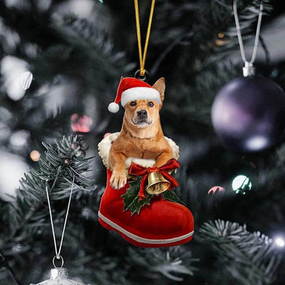 Carolina Dog In Santa Boot Christmas Hanging Ornament SB059