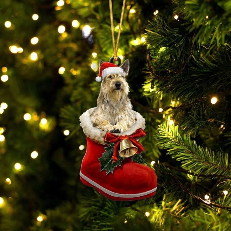 Berger Picard In Santa Boot Christmas Hanging Ornament SB155