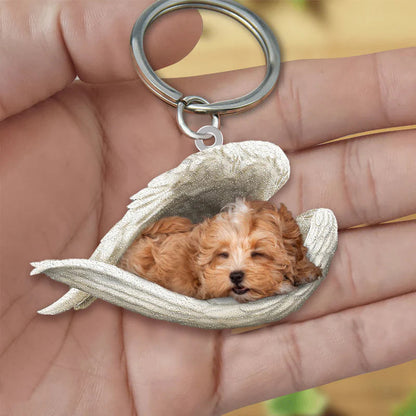 Sleeping Angel Acrylic Keychain Maltipoo02