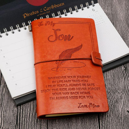 Enjoy The Ride - Engraved Leather Journal Notebook