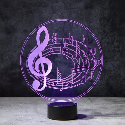 Musical Notes 3D Illusion Lamp