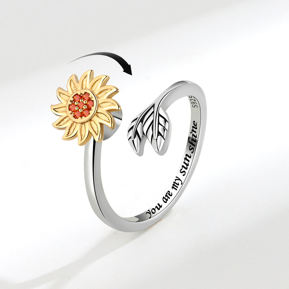 To My Daughter Sunflower Fidget Ring