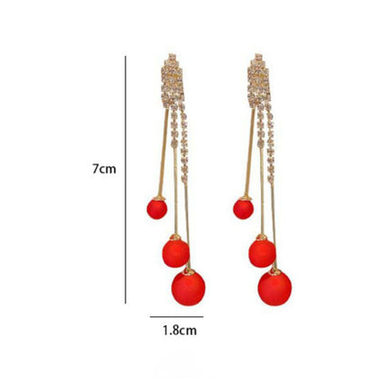 Elegant Pearl Tassel Earrings