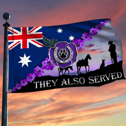 Purple Poppy Australian Grommet Flag They Also Served