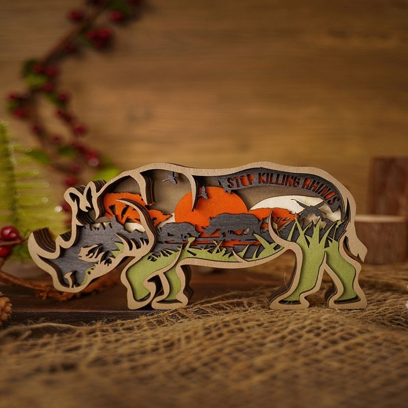 Rhino Carving Handcraft Gift