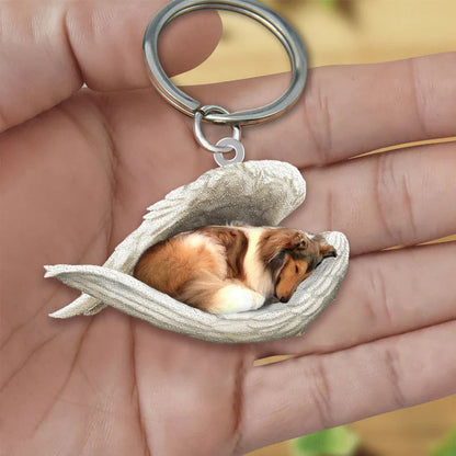 Sleeping Angel Acrylic Keychain Rough Collie